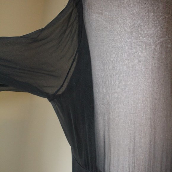 Louis Feraud Long black silk dress made by Joy Cherry size 42 - Picture 10 of 15